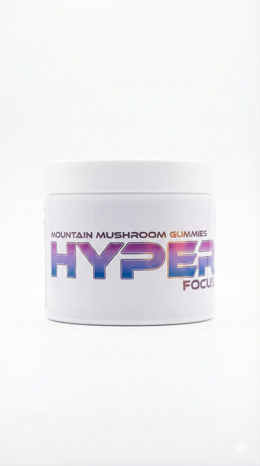 product image of hyperFocus lion's mane Gummies tub with label