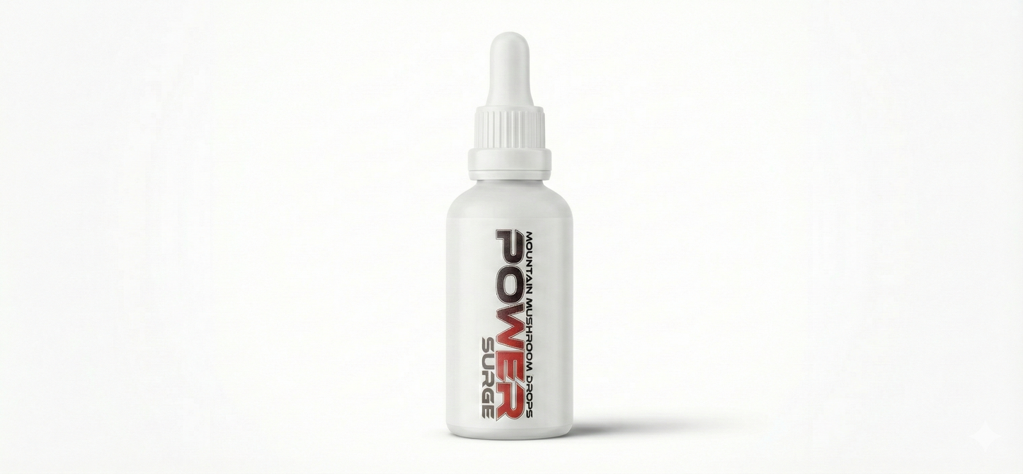 30ml Bottle of Power Surge liquid cordyceps mushroom